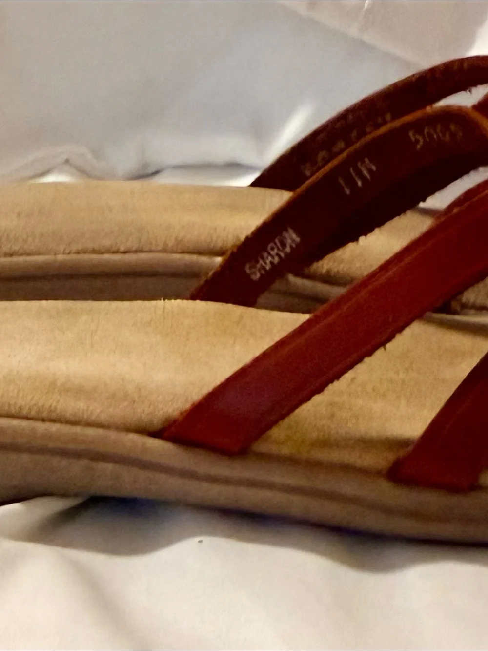 Vintage G.H. Bass Cognac Leather Crisscross Slide Sandals Comfort Sz 11 EU 42